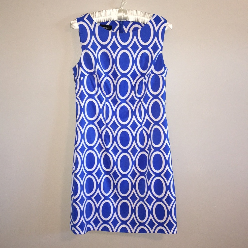 NWOT Alyx Sleeveless Blue / White Midi Dress